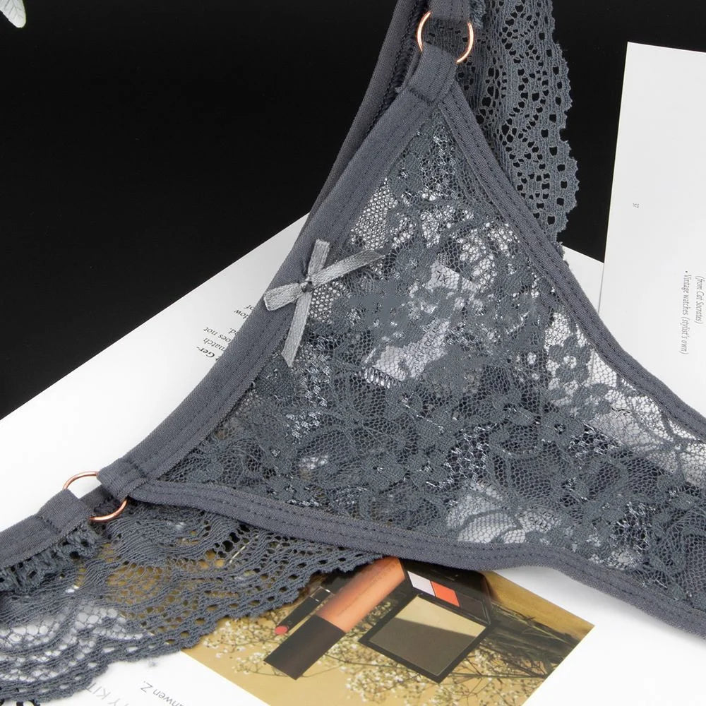 3 PCS/Set Women Micro G String Panties Sexy Lace Thong Low Rise Perspective Underwear Female Transparent Soft Lingerie