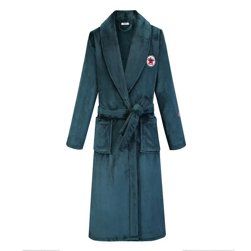 Cute Flannel Bathrobe Gown Elegant Flower Print Kimono Lady Autumn Winter Nightwear Loose Robe Soft Loungewear Home Clothes