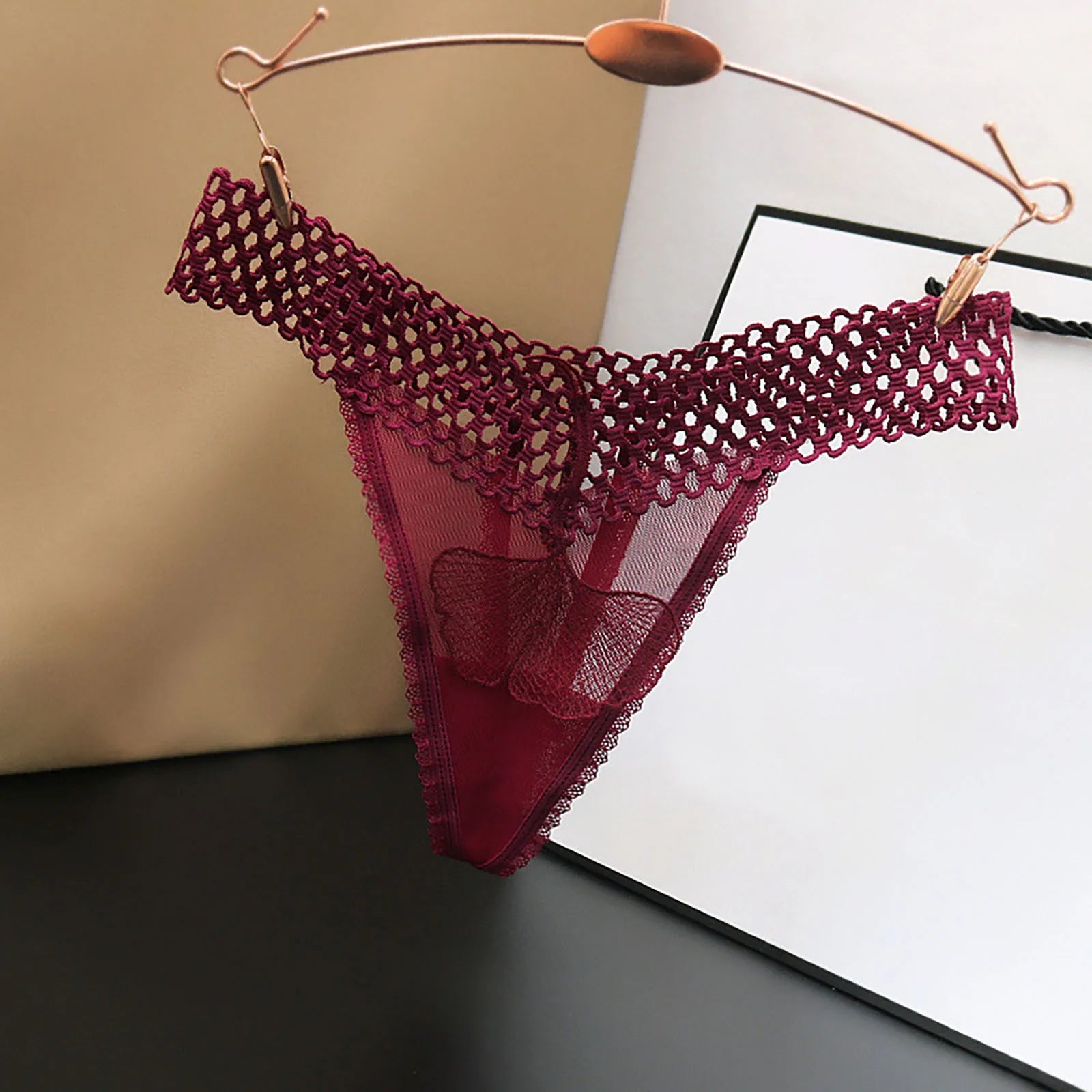 Seamless Adjustable Sexy Lingerie Panties For Women Plus Size Low Waist Ultra Thin See Through Mesh Thong Underwear