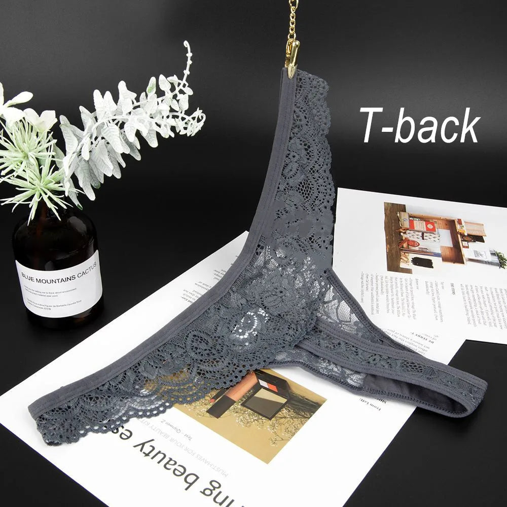 3 PCS/Set Women Micro G String Panties Sexy Lace Thong Low Rise Perspective Underwear Female Transparent Soft Lingerie
