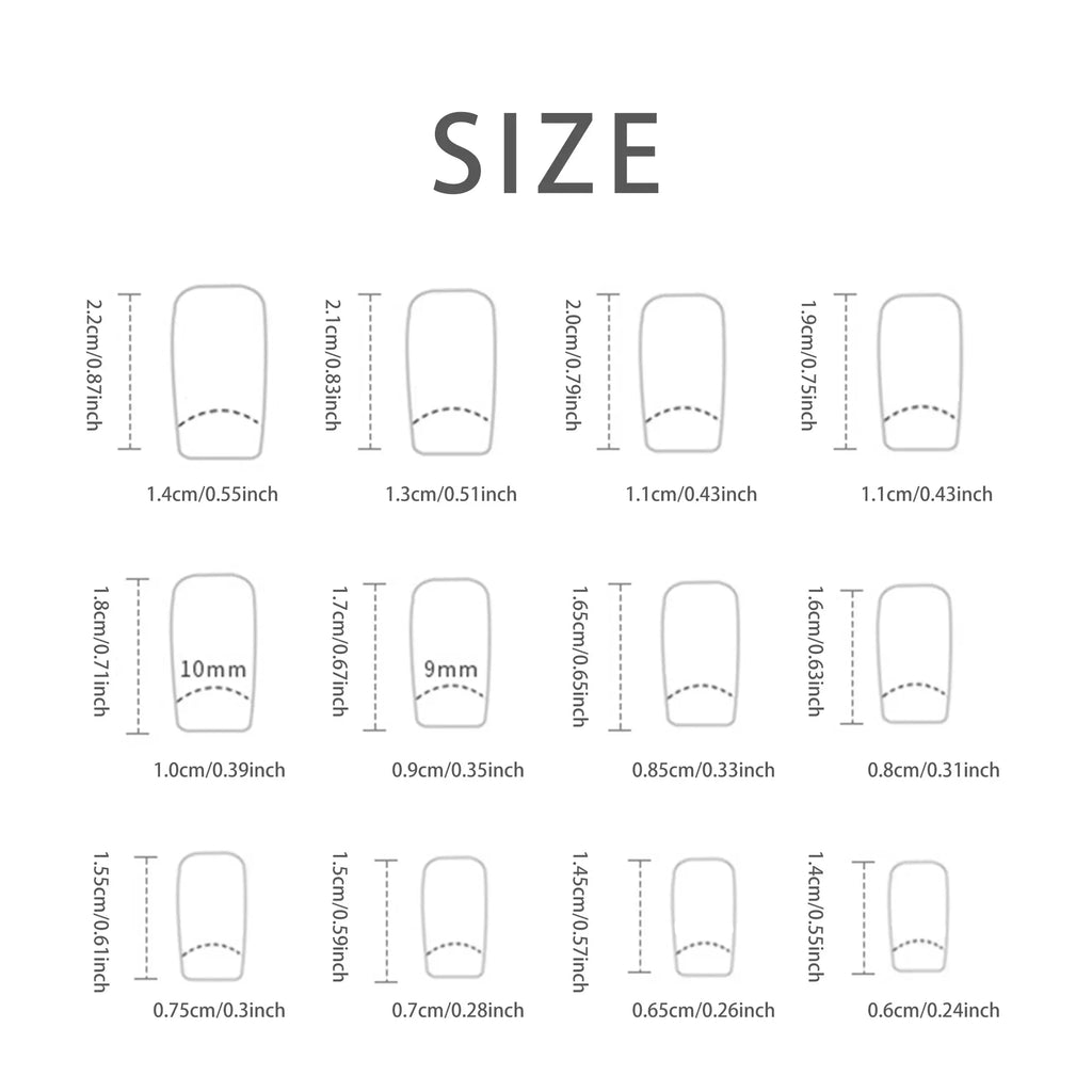24 PCs Short French Minimalist Smudged Nails with 1 Jelly Gel and 1 Nail File