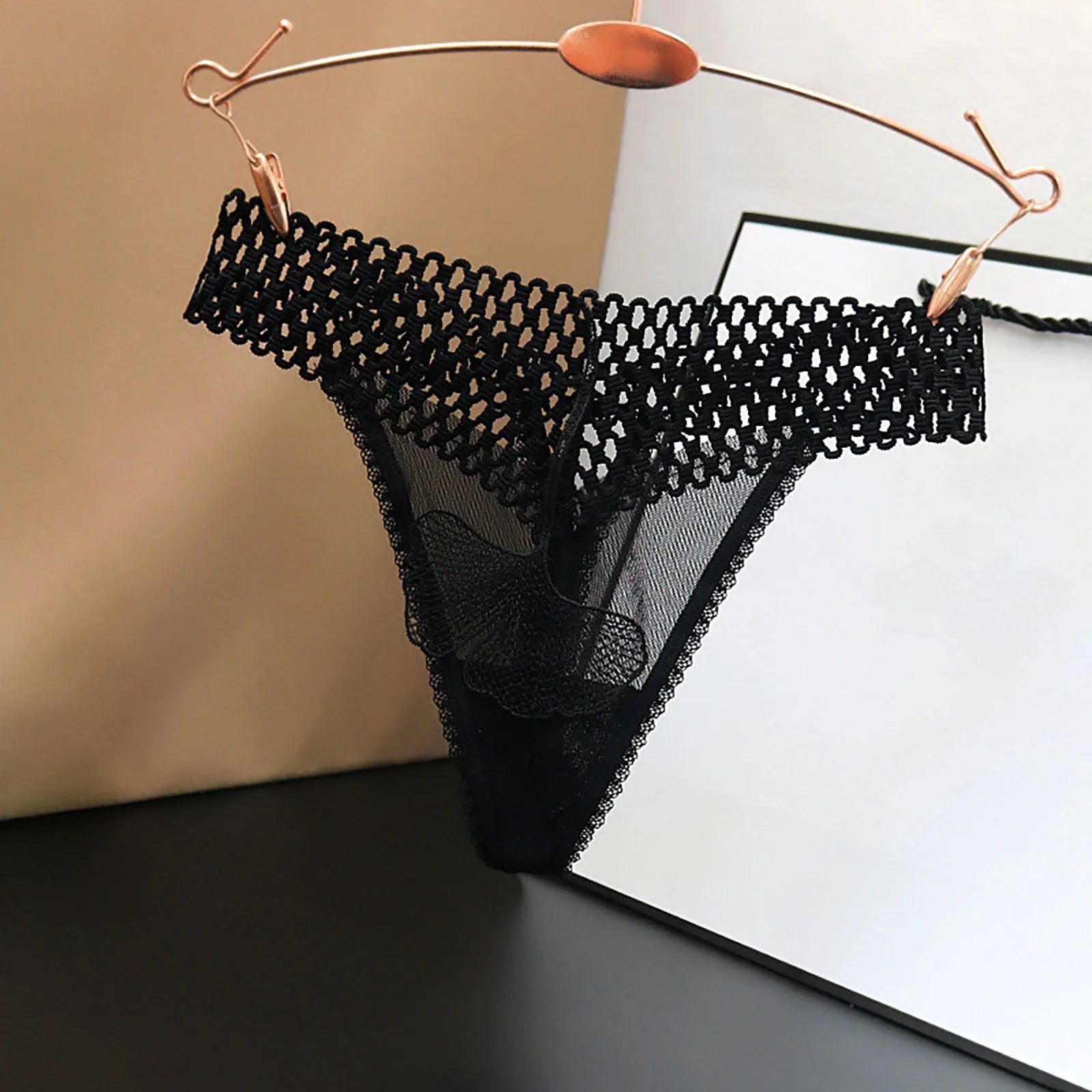 Seamless Adjustable Sexy Lingerie Panties For Women Plus Size Low Waist Ultra Thin See Through Mesh Thong Underwear